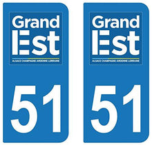 supstick 2 STICKERS AUTOCOLLANT PLAQUE IMMATRICULATION DEPT 51 Grand Est - supstick.fr