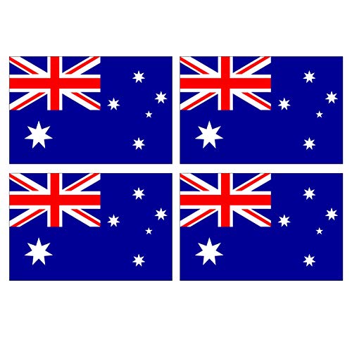 Supstick Lot de 4 Autocollants Stickers Drapeau de Pays Nation Australie Format 6x4cm