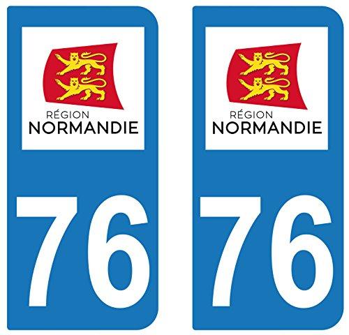 supstick 2 STICKERS AUTOCOLLANT PLAQUE IMMATRICULATION DEPT 76 Normandie - supstick.fr