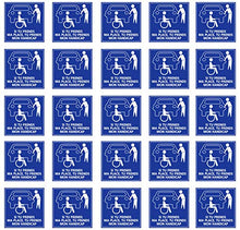 Lot de 25 Panneaux Rigide Handicapé - Personne à mobilité réduite si tu Prends ma Place, Prends Aussi Mon Handicap 25x25cm épaisseur 3mm