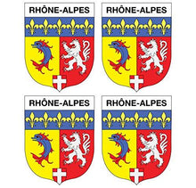 Supstick Lot de 4 Autocollants Stickers Blason de région département Rhône Alpes Format 5x4cm - supstick.fr