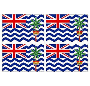 Supstick Lot de 4 Autocollants Stickers Drapeau de Pays Nation Territoire Britannique de l’océan Indien Format 6x4cm