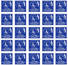 Supstick Lot de 25 Autocollants Stickers Handicapé - Personne à mobilité réduite si tu Prends ma Place, Prends Aussi Mon Handicap 20x20cm