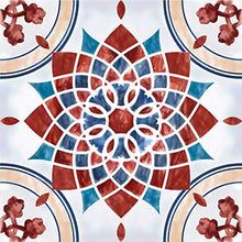 Lot de 30 Adhésif Carrelage - décoration de carreaux - 30 pièces plastifié en mat - mosaïque style mandala fleur - format 25x25cm par pièce