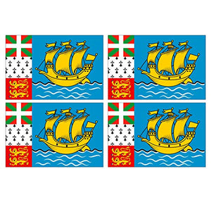 Supstick Lot de 4 Autocollants Stickers Drapeau de Pays Nation Saint-Pierre-et-Miquelon Format 6x4cm