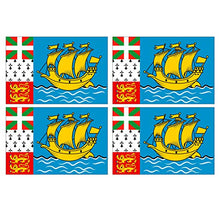 Supstick Lot de 4 Autocollants Stickers Drapeau de Pays Nation Saint-Pierre-et-Miquelon Format 12x8cm