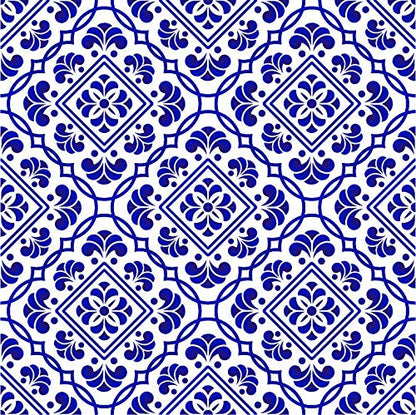 Lot de 20 Adhésif Carrelage - décoration de carreaux - 20 pièces plastifié en mat - carreau bleu - format 15x15cm par pièce